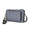 Mkf Collection By Mia K Dilma Wallet-cell Phone Crossbody Handbag In Grey