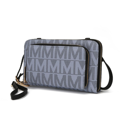Mkf Collection By Mia K Dilma Wallet-cell Phone Crossbody Handbag In Grey