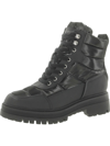 Nine West Obri 2 Womens Faux Leather Ankle Combat & Lace-up Boots In Black