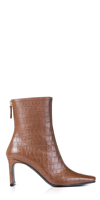 REIKE NEN CROC-EFFECT LEATHER TRIM BOOTS IN BROWN