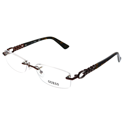 Guess Gu 2557 049 53mm Unisex Rimless Eyeglasses 53mm In White