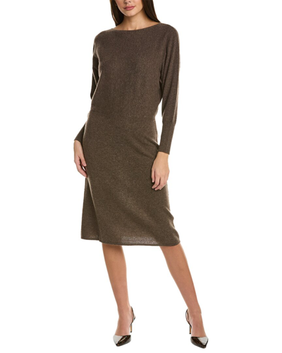 Sofiacashmere Off-the-shoulder Cashmere Dress In Brown