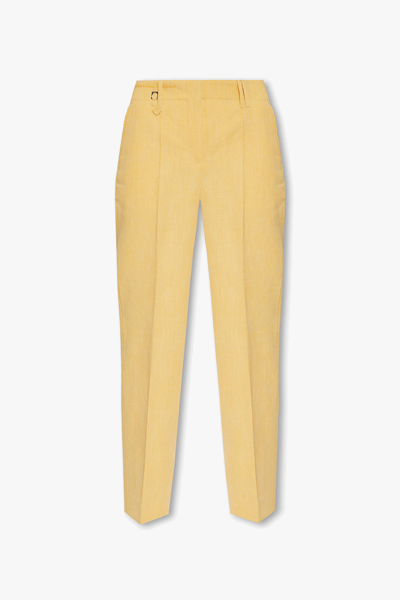 Jacquemus Yellow Side Slits Trousers In New