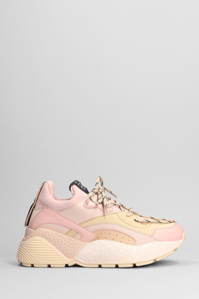 Stella Mccartney Faux-leather Panelled-design Sneakers In Rose-pink