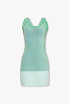 Jacquemus Green Le Raphia 'la Robe Maille Turbi' Minidress In New
