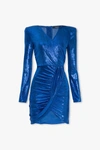 BALMAIN BALMAIN BLUE DRAPED DRESS