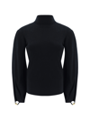 Chloé Slit-sleeved Superfine-knit Jumper In Black