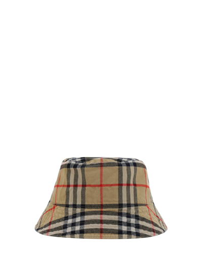 Burberry Check Hat In Archive Beige