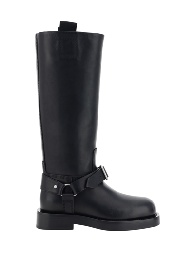 Burberry Sadlle High Boots In Black