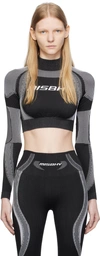 Misbhv Black Cropped Sport Top In Black/white