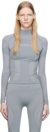 Misbhv Blue Jacquard Sport Top In Steel Blue