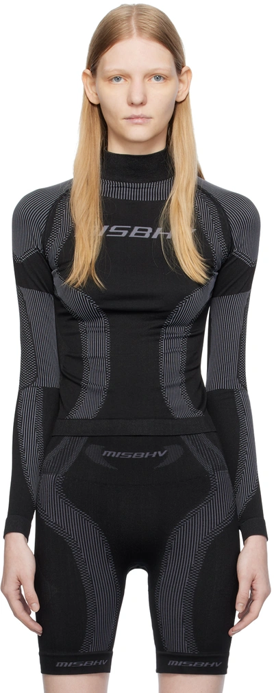 Misbhv Black Jacquard Sport Top In Schwarz