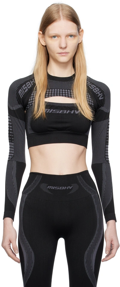 Misbhv Black Shrug Sport Top In Muted Black