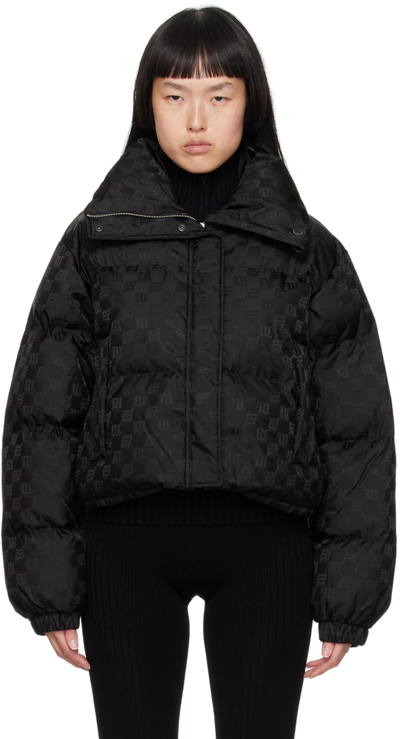 MISBHV BLACK MONOGRAM PUFFER JACKET