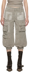 Blumarine Cropped Cargo Trousers In N0802 Mushroom