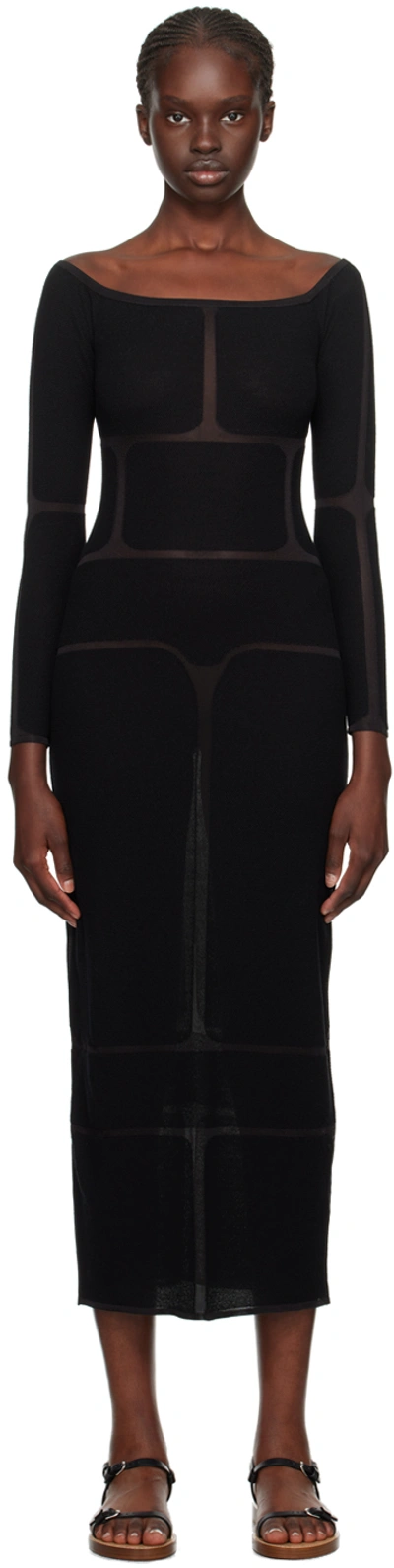 Gabriela Hearst Sebbie Paneled Off-the-shoulder Cashmere Maxi Dress In Black