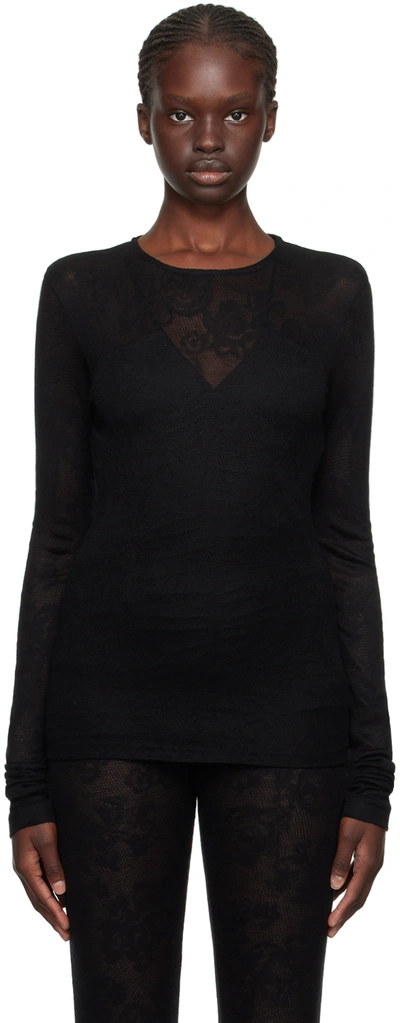 Bite Black Chalet Long Sleeve T-shirt In Black 0999