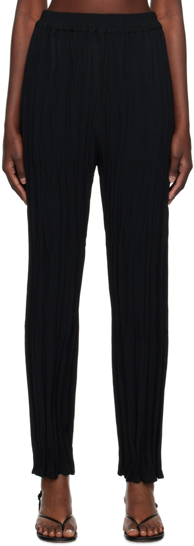 Bite Black Maisie Plissé Trousers In Black 0999