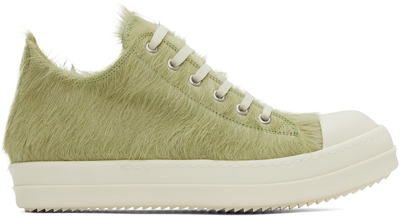 Rick Owens Green Lace-up Trainers In 9211 Dirty Acid/milk