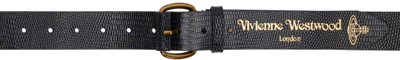 Vivienne Westwood Black Roller Buckle Belt In 233-l004f-n401la