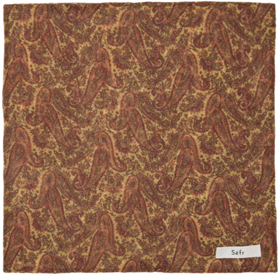 Séfr Paisley-print Fine Wool Scarf In Brown