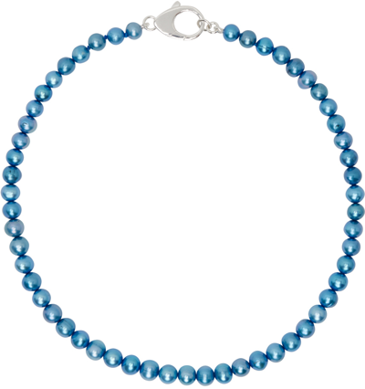 Hatton Labs Blue Lobster Pearl Chain Necklace