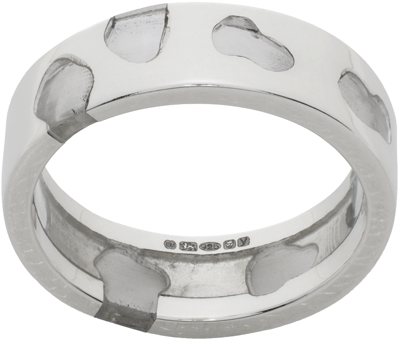 Ellie Mercer Silver Classic Band Ring In 925 Silver / Clear