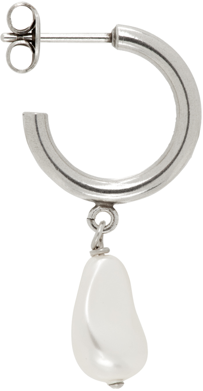 Isabel Marant Silver Rain Drop Single Earring In Whsi White/silver