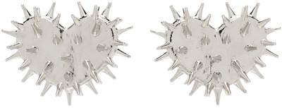 Hugo Kreit Silver Spiky Heart Earrings