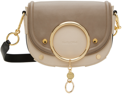 See By Chloé Mara Bi-color Leather Saddle Bag In Neutrals