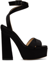 Jimmy Choo Gaia 140 Satin Platform Sandal In Black