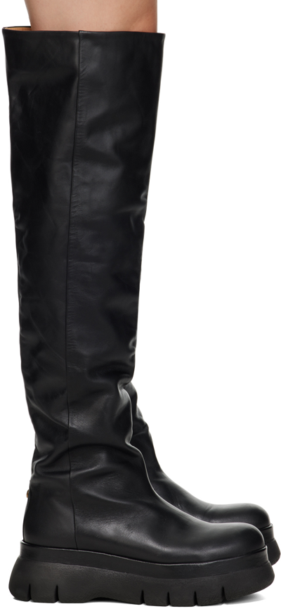 Isabel Marant 40mm Malyx Leather Over The Knee Boots In Black_black