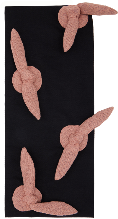 Strongthe Ssense Exclusive Black & Pink Ball Scarf In Black/pink