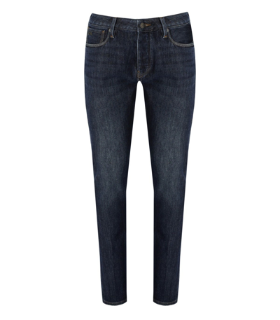 Emporio Armani J75 Dunkelblaue Jeans In Blue