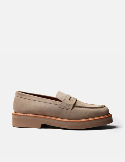 Grenson Peter Loafer (suede Leather) In Brown