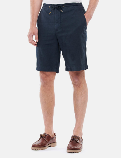 Barbour Linen Cotton Mix Shorts In Blue