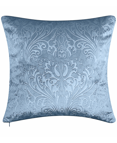 Ediehome Embossed Panne Velvet Decorative Pillow, 20" X 20" In Ice Blue