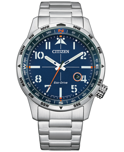 Citizen Eco-drive Men's Weekender Stainless Steel Bracelet Watch 43mm In Silver-tone