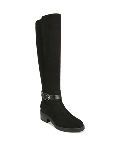 Lifestride Brooks Wide Calf High Shaft Boots In Black Microsuede