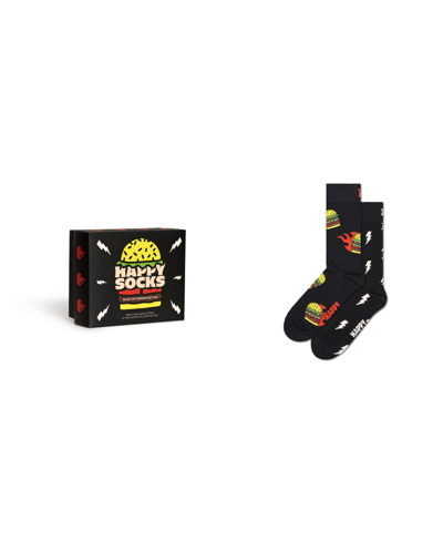 Happy Socks Assorted 2-pack Blast Off Burger Crew Socks Gift Set In Multi