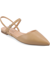 Journee Collection Women's Martine Strappy Pointed Toe Flats In Honey