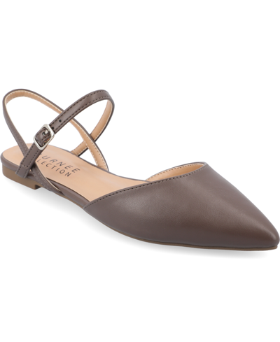 JOURNEE COLLECTION WOMEN'S MARTINE STRAPPY POINTED TOE FLATS