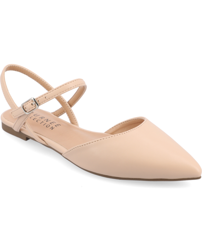 Journee Collection Martine Supernatural Shades Slingback Flat In Vanilla