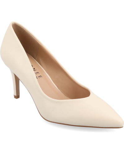 Journee Collection Women's Gabriella Pointed Toe Pumps In Cream