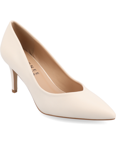 Journee Collection Women's Gabriella Pointed Toe Pumps In Porcelain