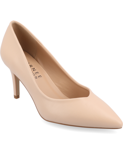 Journee Collection Women's Gabriella Pointed Toe Pumps In Vanilla