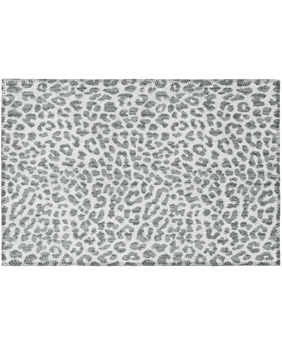 Addison Safari Outdoor Washable Asf32 1'8" X 2'6" Area Rug In Gray