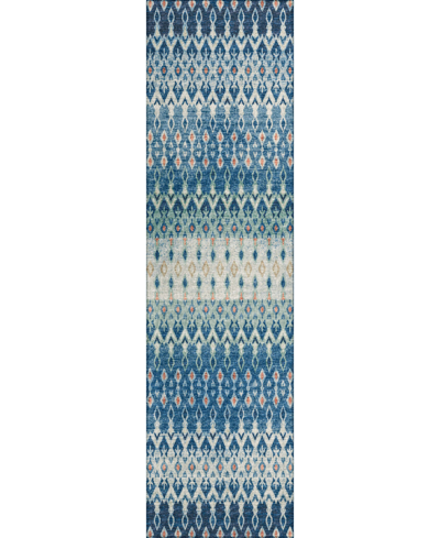 Addison Bravado Outdoor Washable Abv31 2'3" X 7'6" Runner Area Rug In Turquoise
