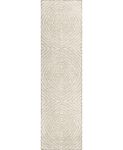 Addison Bravado Outdoor Washable Abv33 2'3" X 7'6" Runner Area Rug In Ivory