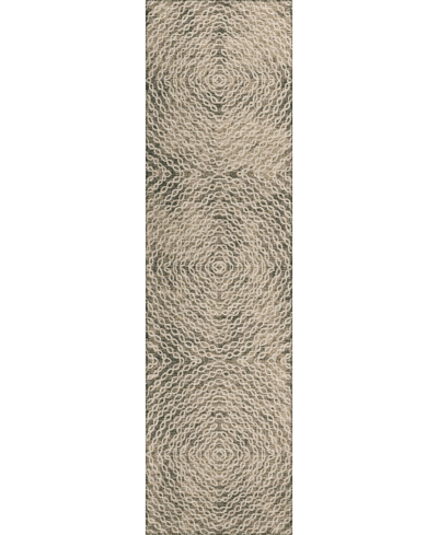 Addison Bravado Outdoor Washable Abv33 2'3" X 7'6" Runner Area Rug In Mocha